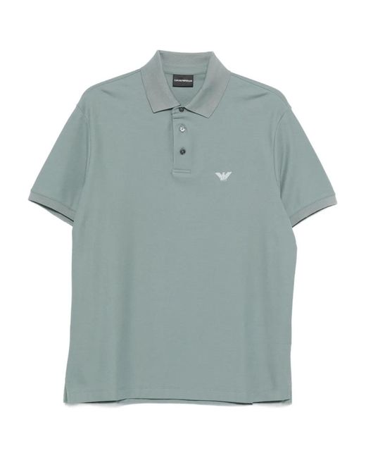 Emporio Armani Blue Cotton Polo Shirt for men