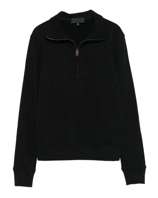 Nili Lotan Black High-Neck Zip-Up Sweatshirt