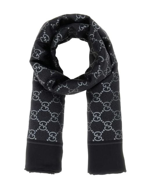 Pañuelo con logo Gucci de color Black