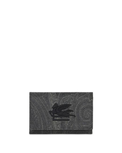 Etro Gray Paisley Cotton-Blend Wallet for men