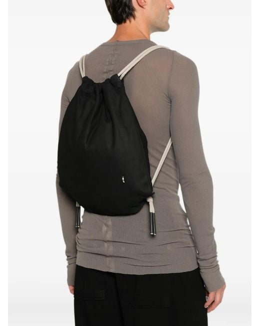 Rick Owens Black Drawstring-Fastening Backpack for men