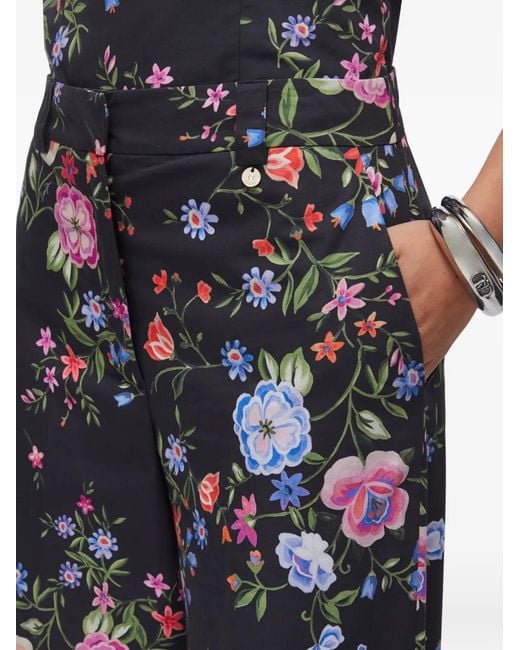 Liu Jo White Pantalon Droit À Fleurs