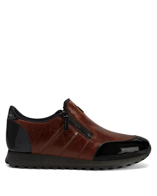 Giuseppe Zanotti Brown Ilde Run Double-Zip Low-Top Sneakers for men
