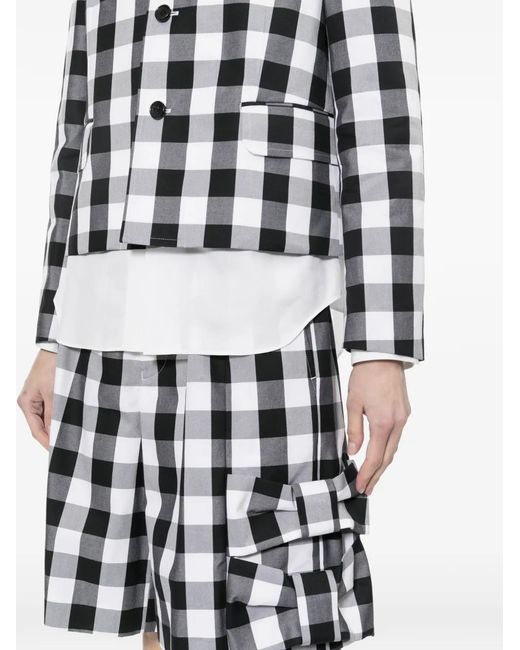 Comme des Garçons White Gingham Bow Shorts