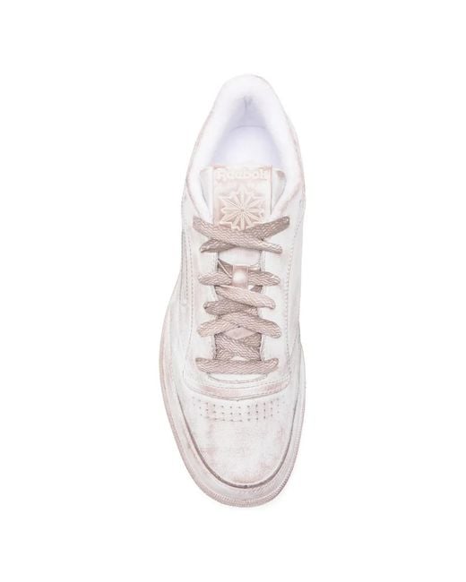 Reebok White Club C 85 Vintage Distressed-Finish Sneakers