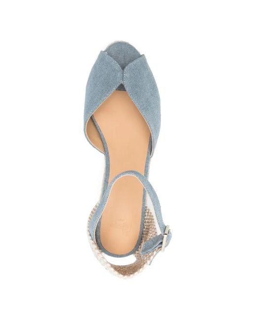 Castaner Blue Bianca Wedge Espadrilles