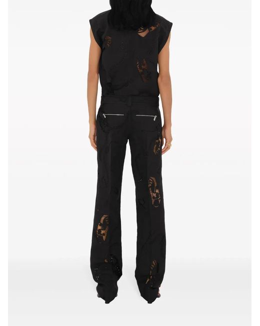 Chaleco de lona con bordado inglés Burberry de color Black