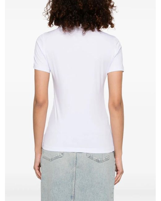 Versace Jeans Couture White Logo-Print T-Shirt