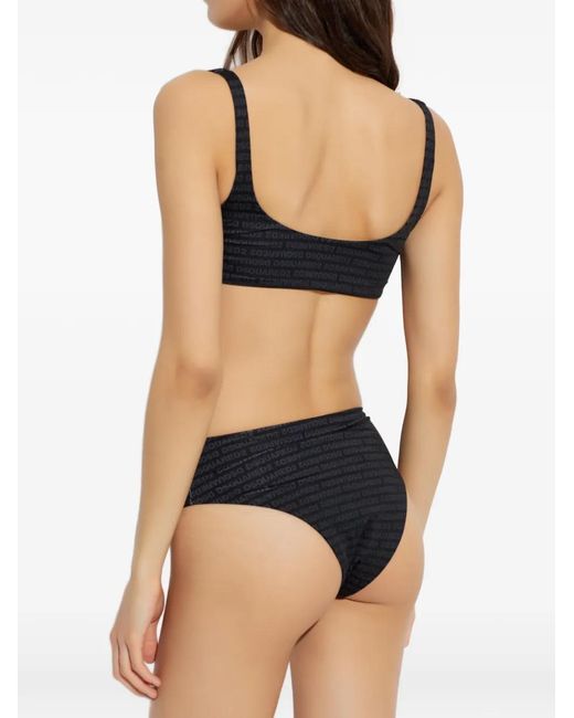 DSquared² Black Logo-Print Bikini Bottoms