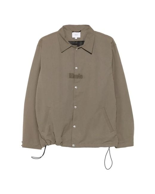 Rhude Brown Logo Coaches Jacket for men