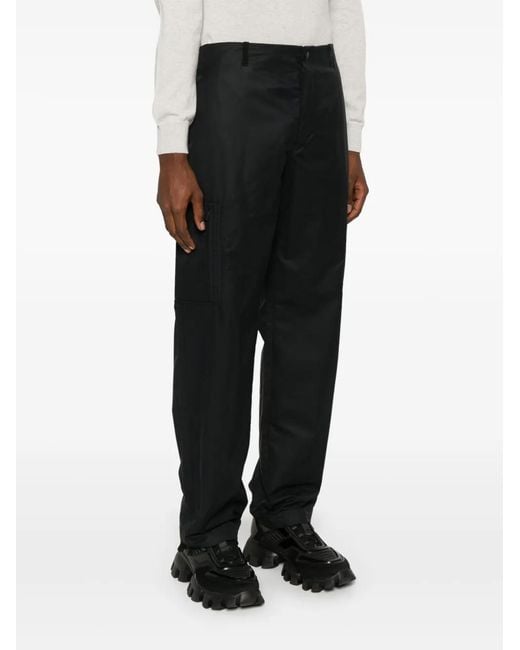 Moncler Black Logo-Patch Cargo Trousers for men