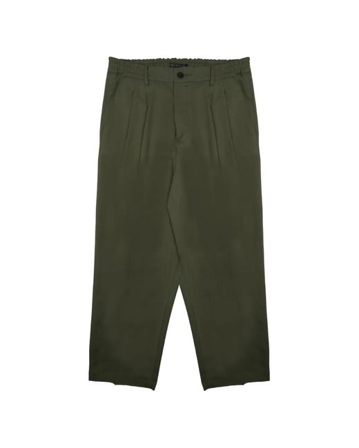 Low Brand Green Pantalon Plissé À Taille Élastiquée for men
