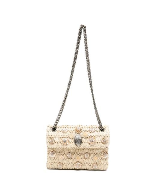 Kurt Geiger Natural Mini Sac Porté Épaule Kensington À Ornement En Cristal