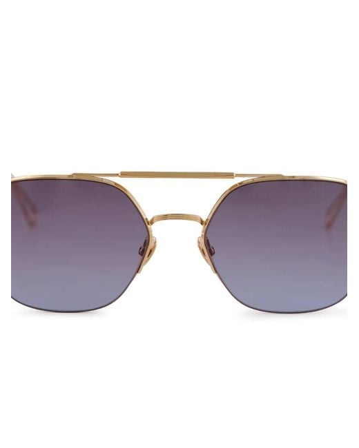 Ahlem Purple Navigator Metal Frame Sunglasses for men