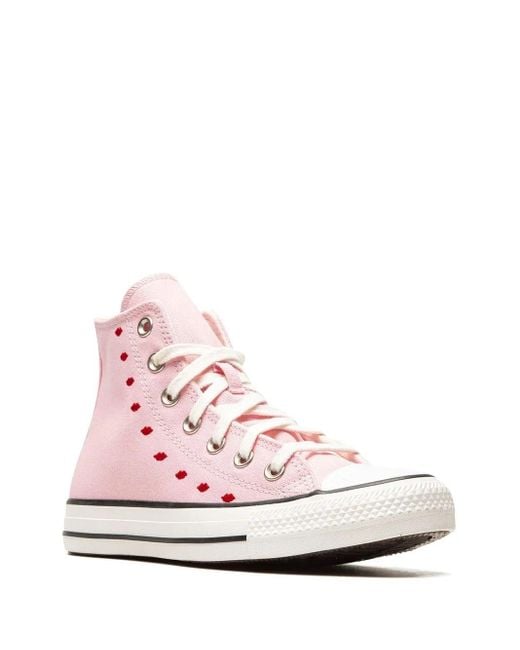 Converse Pink Chuck Taylor All-Star Hi Embroidered Sneakers