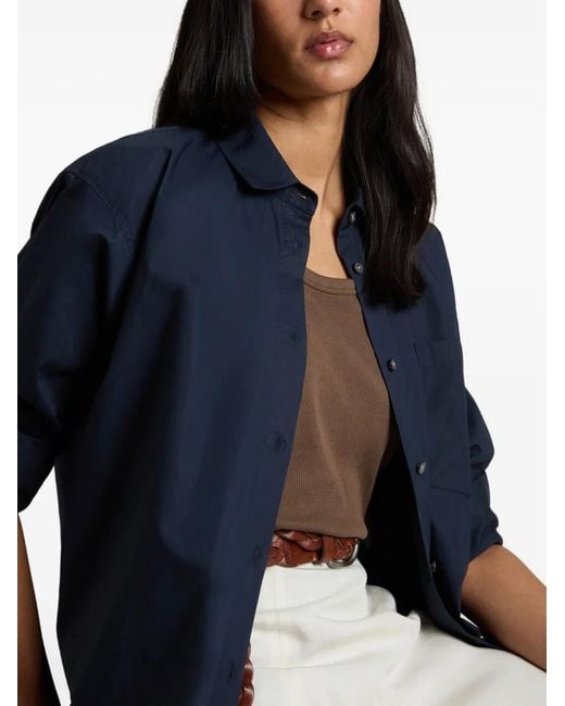 Woolrich Blue Button Chest-Pocket Shirt