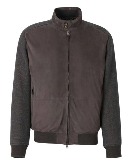 メンズ Canali Mock-neck Bomber Jacket Gray