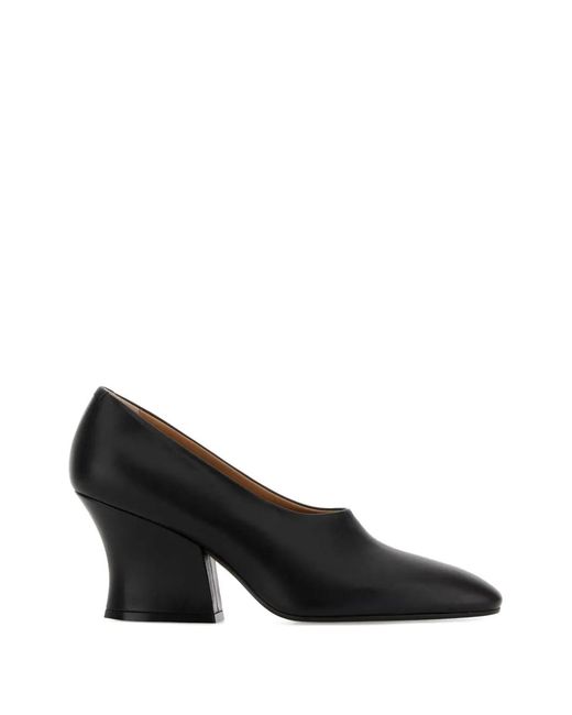 Jil Sander Black Sculpted Heeled Pumps