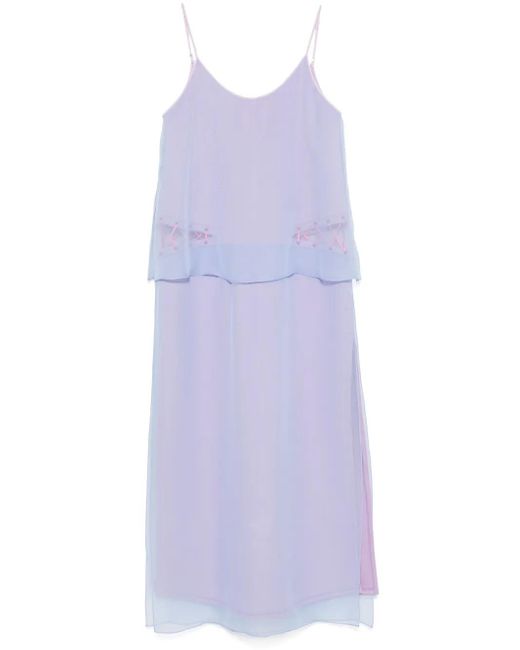 Abito Lungo Con Design A Strati di Papa Oppong in Purple