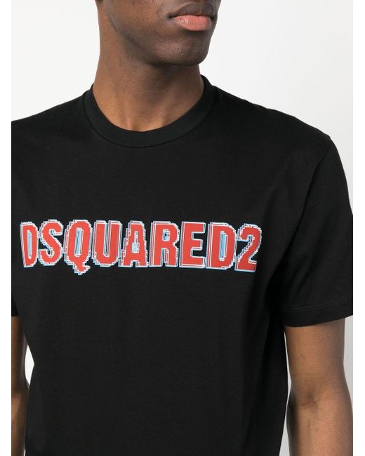 DSquared² Logo-print Cotton T-shirt in het Black voor heren