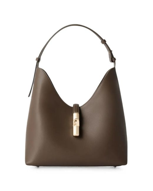 Furla Brown Goccia Leather Tote Bag