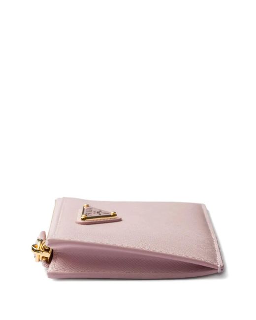 Prada Pink Saffiano Leather Card Holder