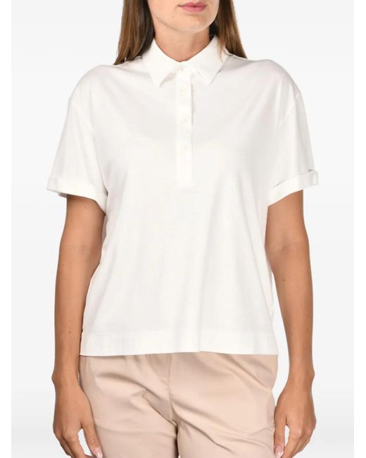 Gran Sasso White Buttoned Cotton Polo Top