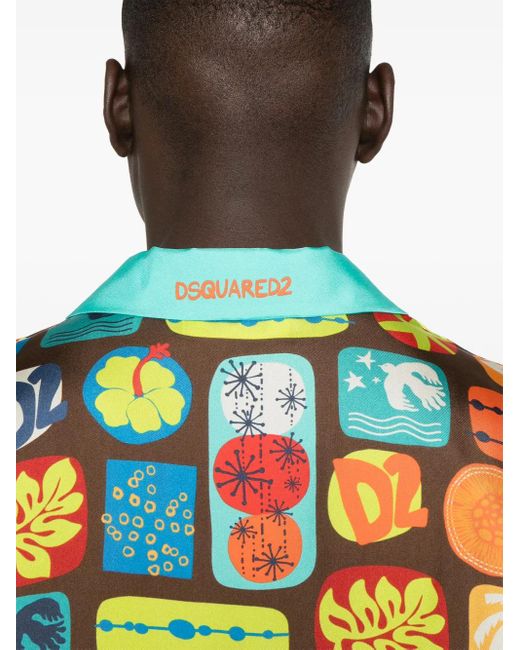 Camisa Estampada DSquared² de hombre de color White