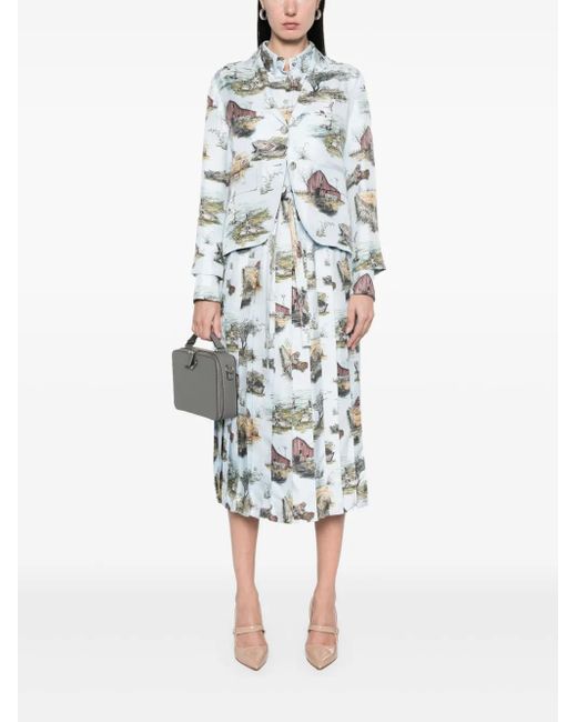 Thom Browne White All-Over Print Blazer