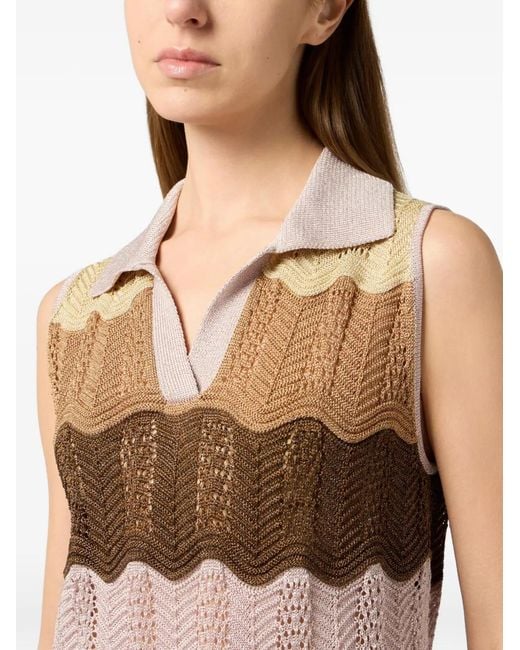 Philipp Plein Natural Polo Neck Mini Dress Color Wave