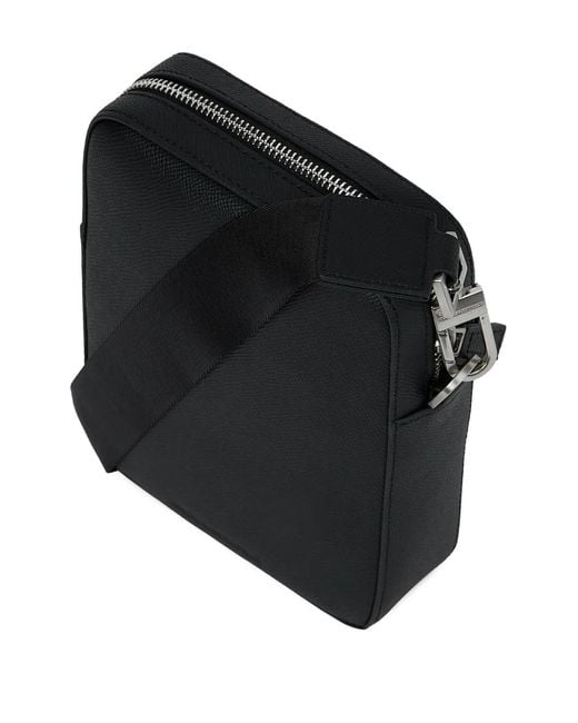Karl Lagerfeld Black K/Monogram Leather Crossbody Bag for men