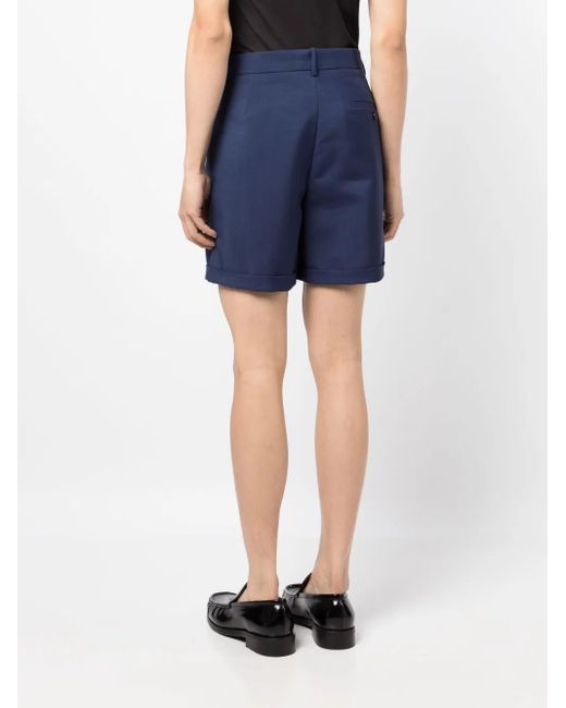 Bally Blue Pleated Twill Tailored Shorts for men