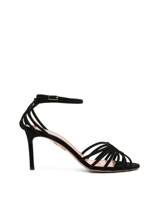 Aquazzura Black Strappy Heeled Sandals