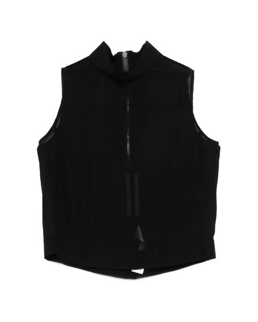 Rick Owens Black Tabard Zip-Up Top