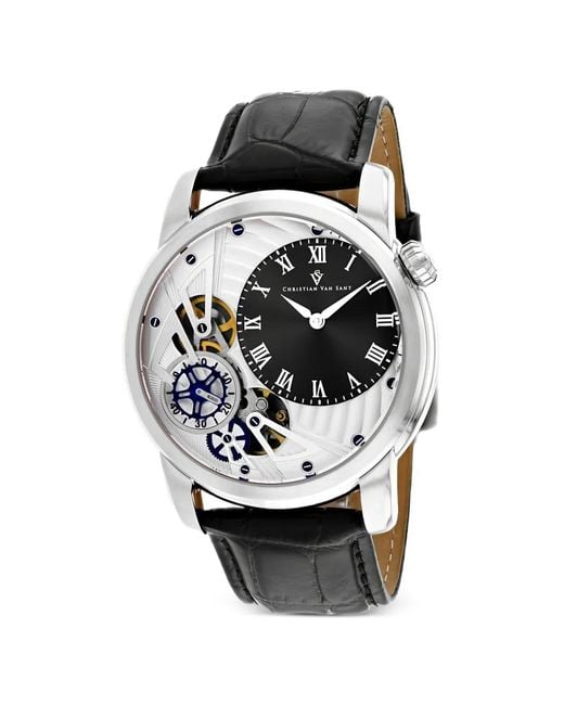 Christian Van Sant Black Sprocke 46Mm Watch for men