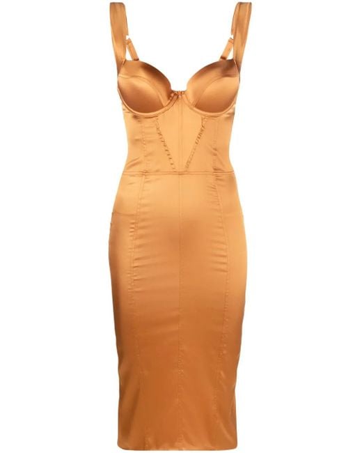 Noire Swimwear Orange Robe Courte À Détail De Corset