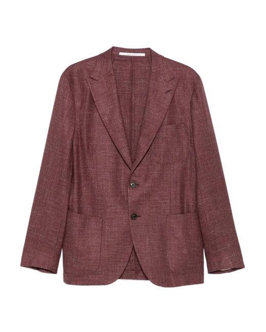 Eleventy Purple Single-breasted Patch-pocket Blazer for men