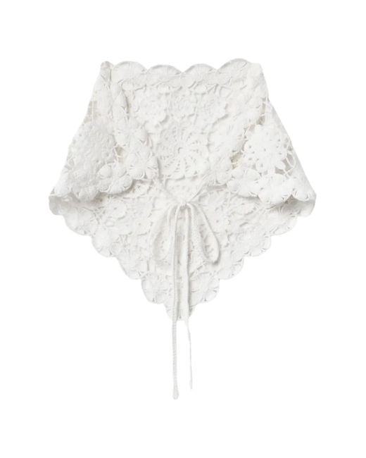 Self-Portrait White Scalloped Lace-Detail Hair Accessory