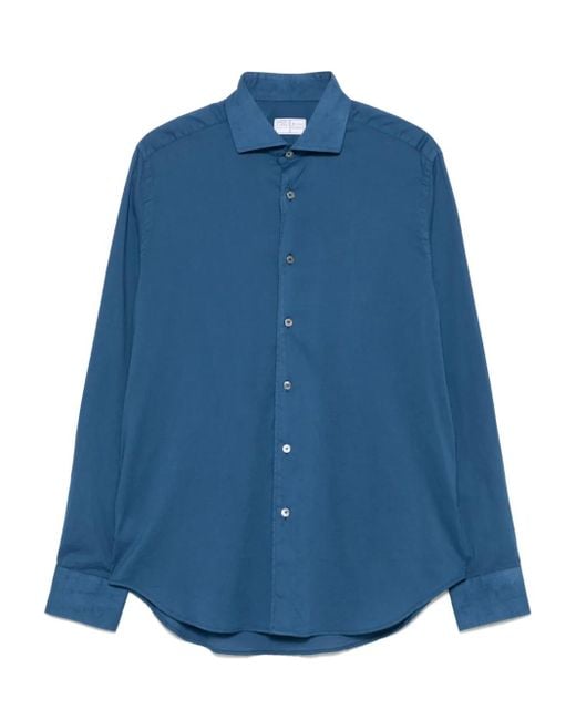 Camicia A Maniche Lunghe di Fedeli in Blue da Uomo