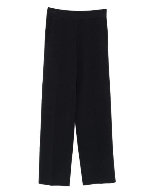 Max Mara Straight Broek Met Zijzak in het Blue