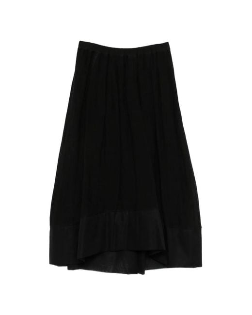 Gentry Portofino Black Elasticated-Waist Midi Skirt