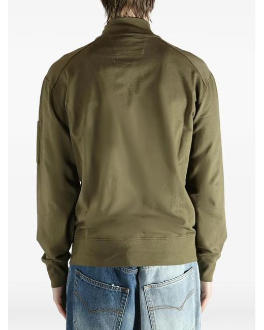 C P Company Green Light Fleece Zip-Up Sweatshirt for men