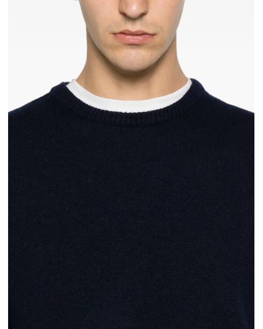 SERGIO MORETTI FIRENZE Blue Crew-Neck Sweater for men