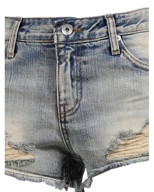 BOHEMSEO Gray Distressed Denim Shorts