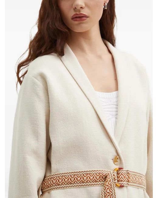 La Petite Francaise Natural Voyelle Button Pocket Cardigan