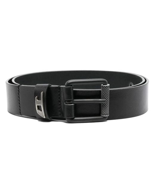 DIESEL Black B-Dave Ii Leather Belt for men
