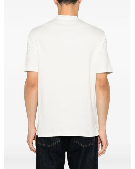 Canali White Crew-Neck T-Shirt for men