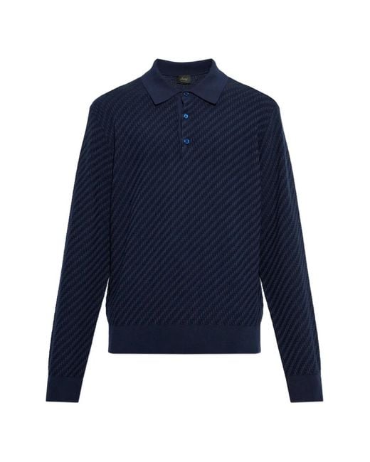 Brioni Blue Long-Sleeve Sweater for men