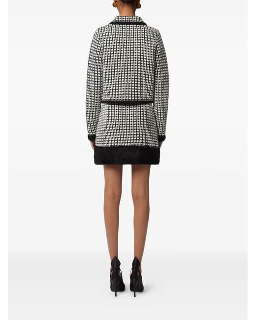 Nina Ricci Black Tweed-Effect Double-Breasted Jacket