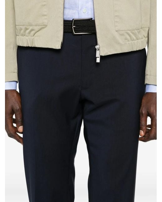 Incotex Blue Textured Trousers for men
